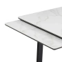 Керамический стол Notta Джек 140(200)х80 белый мрамор alpin white / черный